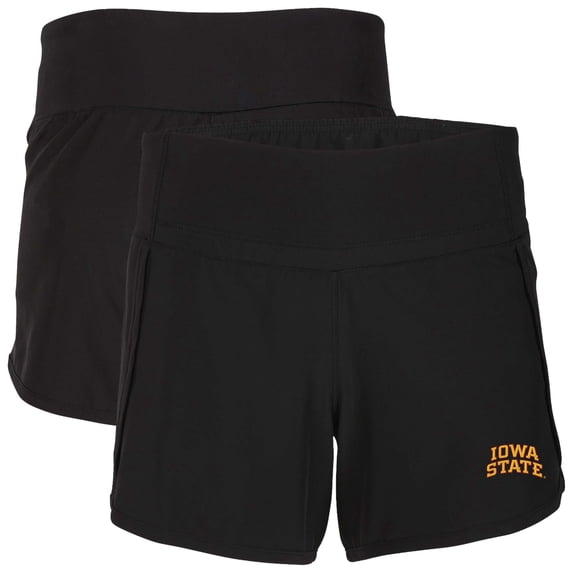 Women's Boxercraft Black Iowa State Cyclones Stretch Woven Lined Shorts