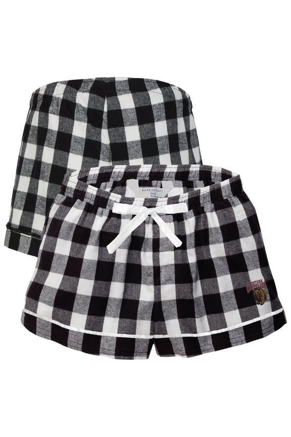 Women's Boxercraft Black Montana Grizzlies Flannel Shorts