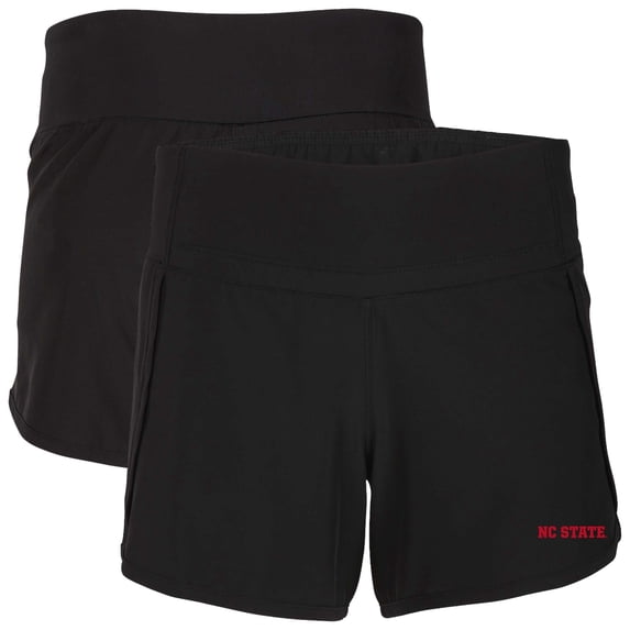 Women's Boxercraft Black NC State Wolfpack Stretch Woven Lined Shorts