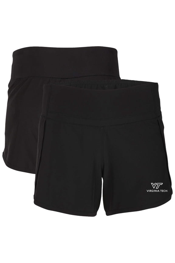 Women's Boxercraft Black Virginia Tech Hokies Stretch Woven Lined Shorts