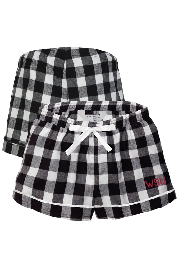 Women's Boxercraft Black Washington State Cougars Flannel Shorts