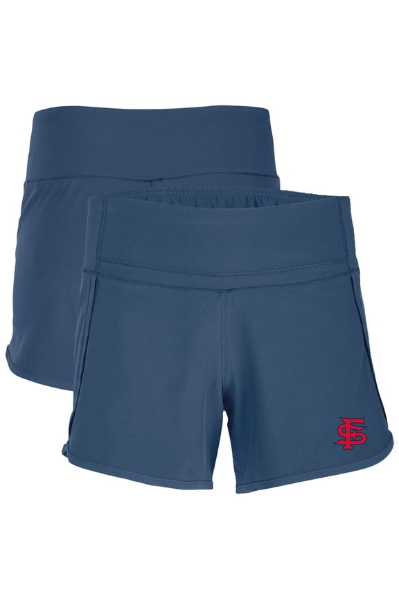 Women's Boxercraft Blue Fresno State Bulldogs Stretch Woven Lined Shorts