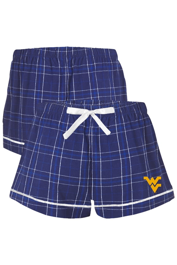 Women's Boxercraft Blue West Virginia Mountaineers Flannel Shorts