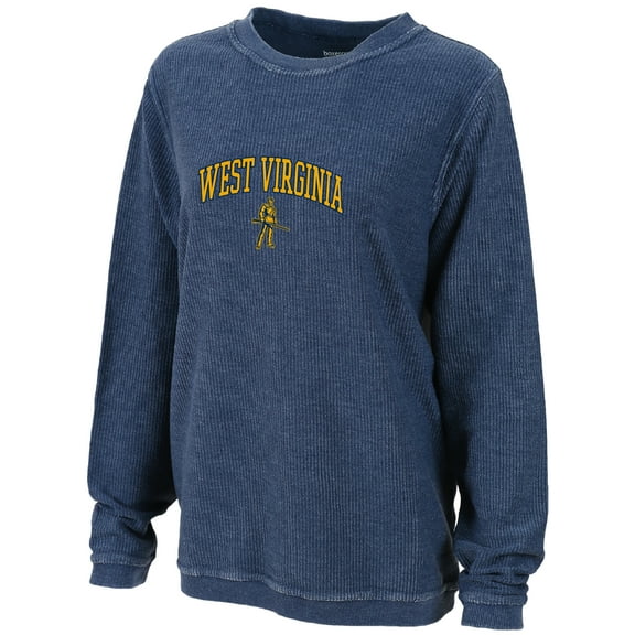 Women's Boxercraft Blue West Virginia Mountaineers Rally Corduroy Pullover Sweatshirt