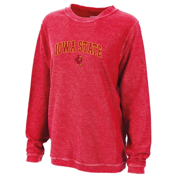 Women's Boxercraft Cardinal Iowa State Cyclones Rally Corduroy Pullover Sweatshirt