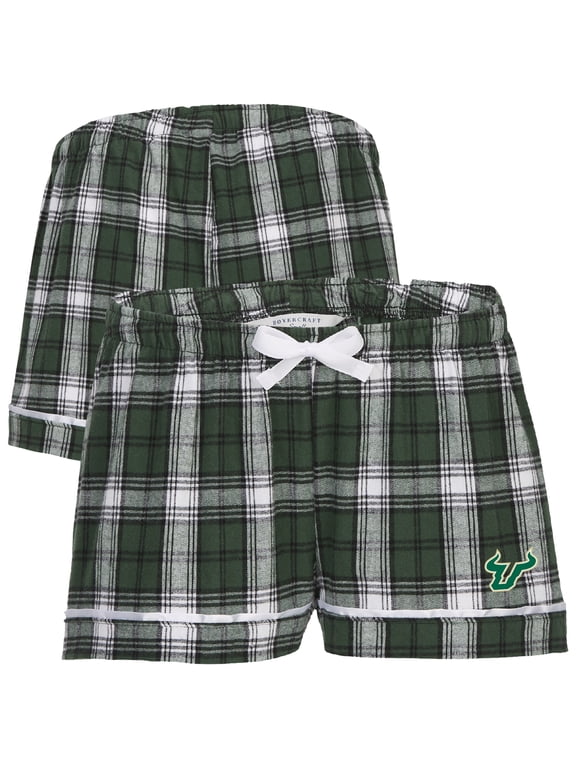 Women's Boxercraft Green South Florida Bulls Flannel Shorts