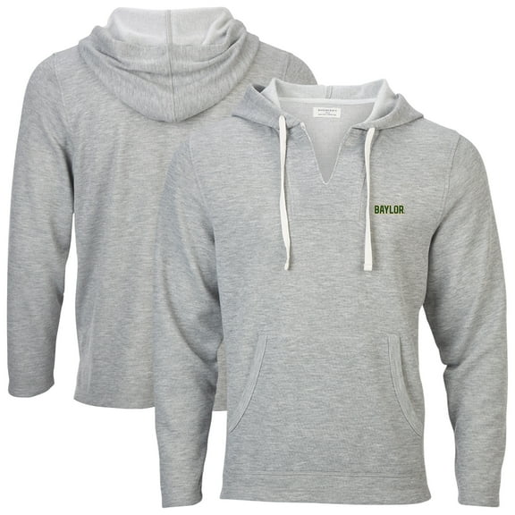 Women's Boxercraft Heather Gray Baylor Bears Baja Fleece V-Neck Pullover Hoodie