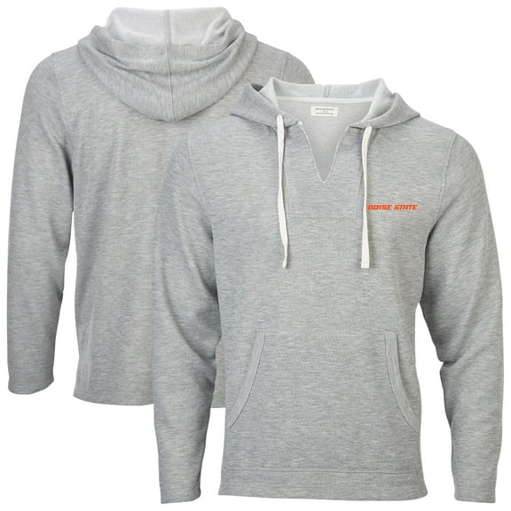 Women's Boxercraft Heather Gray Boise State Broncos Baja Fleece V-Neck Pullover Hoodie
