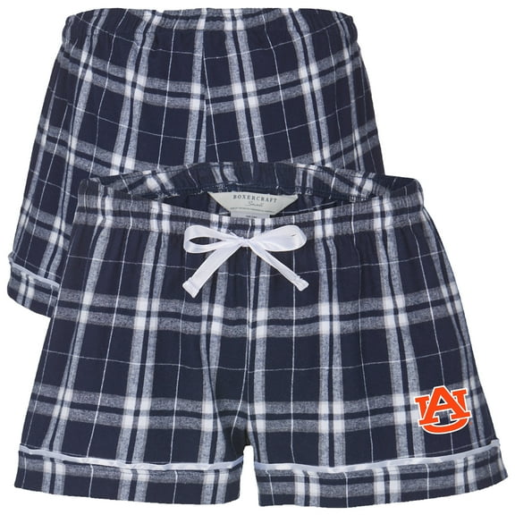 Women's Boxercraft Navy Auburn Tigers Flannel Shorts