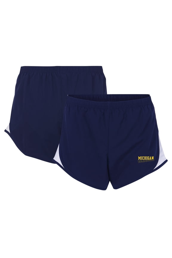 Women's Boxercraft  Navy Michigan Wolverines Essential Lined Athletic Shorts