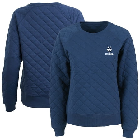 Women's Boxercraft Navy UConn Huskies Quilted Pullover Sweatshirt