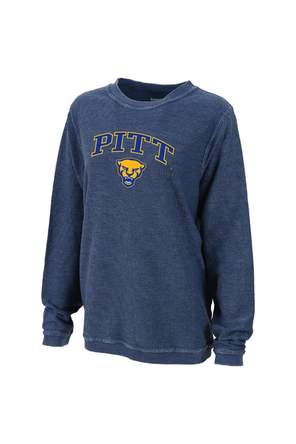Women's Boxercraft Royal Pitt Panthers Rally Corduroy Pullover Sweatshirt