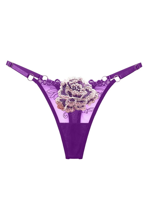 Women's Boy Shorts Underwear Size 8 Pack of Thongs Women Ladies Embroidered Thong Low Waist Cutout Panties