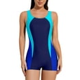thumbnail image 1 of Women's Boyleg One Piece Swimsuit Athletic Swimwear Lap Bathing Suit, 1 of 6