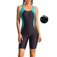 thumbnail image 1 of Women's Boyleg One Piece Swimsuit Racerback Athletic Bathing Suit, 1 of 7