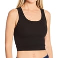 thumbnail image 1 of Women's Bra:30 SPORTY Bra30 1/2 Tank Rib Top (Black XL), 1 of 2