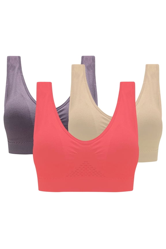 Women's Bra Back-Smoothing Bra Feature V-Neck No Underwire Bra Style W-470 Multi-color 3XL