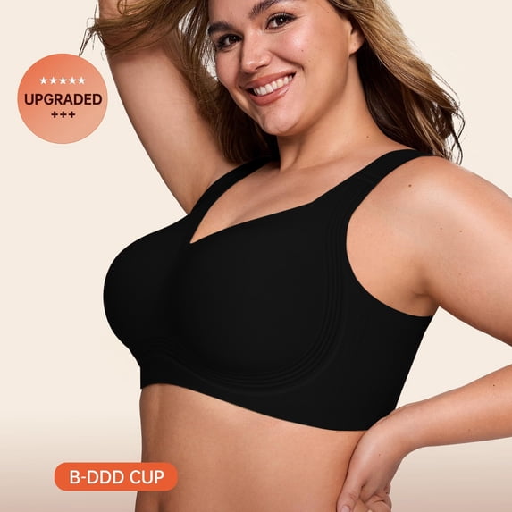 Women's Bra Black Comfortable Everyday Wear with Adjustable Straps