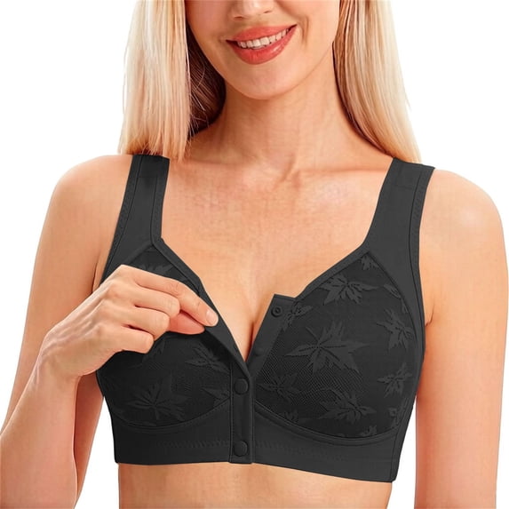 Women's Bra Black Comfortable Everyday Wear with Adjustable Straps