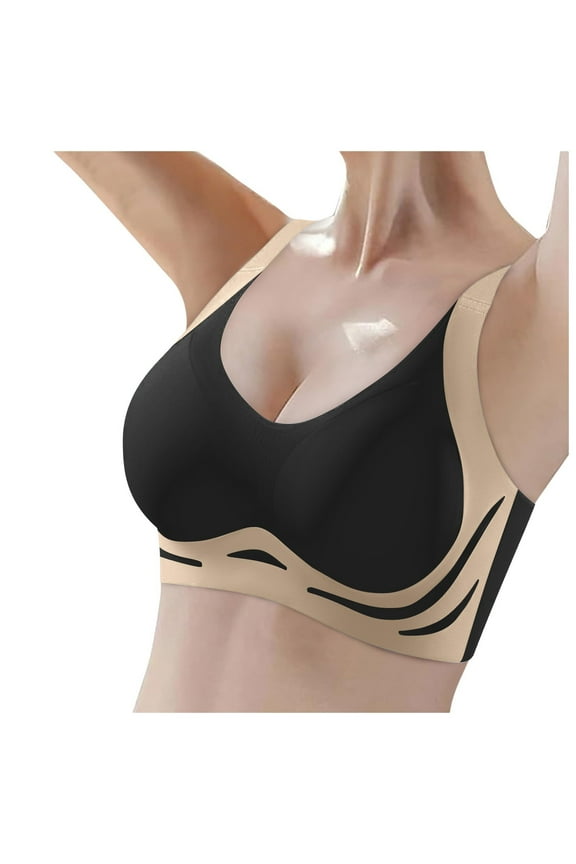Women's Bra Bras For Women No Underwire Comfort Super Gather Bra Wireless Bra Lifting Bras For Sagging Breasts,Black Women's Bra XL