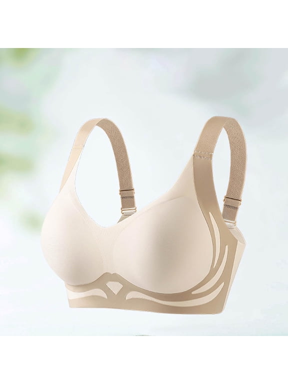Women's Bra Bras For Women No Underwire Comfort Super Gather Bra Wireless Bra Lifting Bras For Sagging Breasts,White Women's Bra 2XL