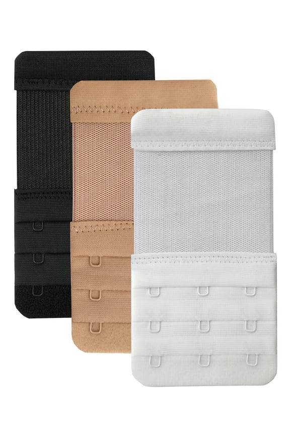 Women's Bra Extender 3 Hook ,Stretchy Soft and Comfortable Bra Strap Extension