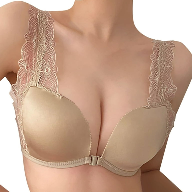 Women's Bra Front Open Cup Gathered Breathable Comfortable Skin