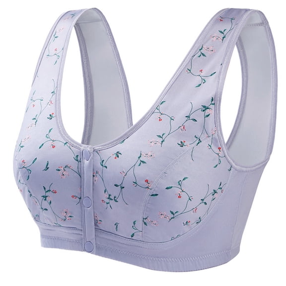 Women's Bra Full Coverage Non Padded Wirefree Bra -Comfort and Double Support