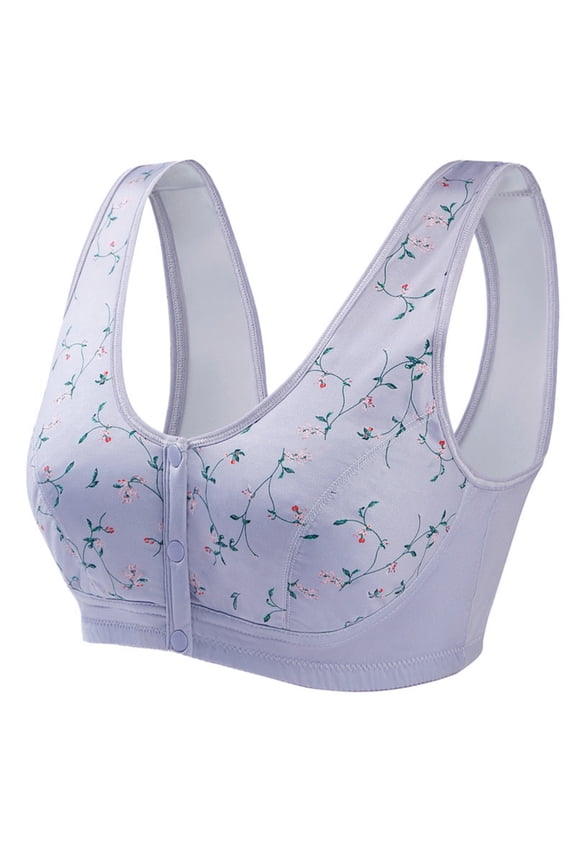 Women's Bra Full Coverage Non Padded Wirefree Bra -Comfort and Double Support