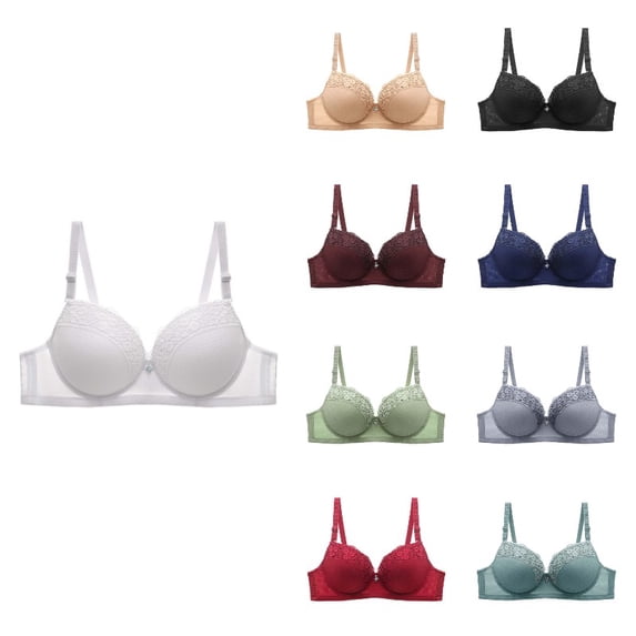 Women's Bra Lace Lightly Padded Demi Full Coverage Plus Size Bras Underwire Support