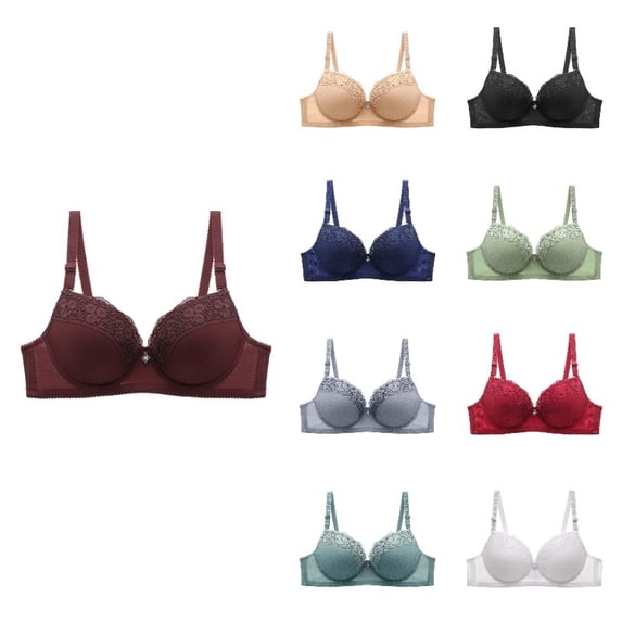 Women's Bra Lace Lightly Padded Demi Full Coverage Plus Size Bras Underwire Support