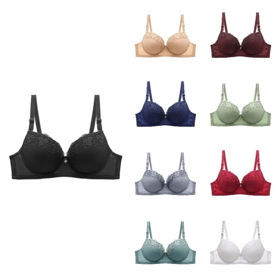 Women's Bra Lace Lightly Padded Demi Full Coverage Plus Size Bras Underwire Support