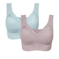 thumbnail image 1 of Women's Bra Posture Correcting Bra Set Of 2 - Wireless Comfort Bras With Full Back Support,Blue Women's Bra XL, 1 of 5