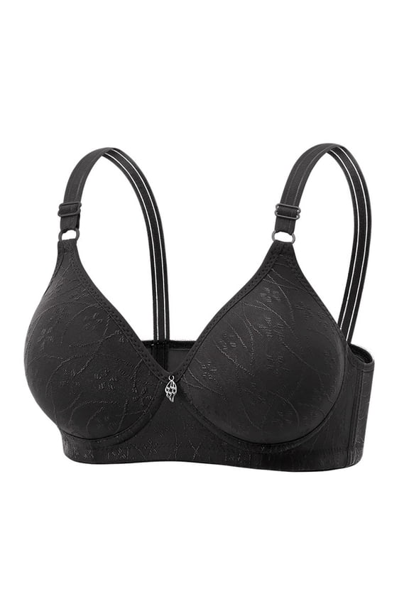 Women's Bra, Smoothing Seamless Bra Plunge V Neck Wirefree Bra Deep V Smoothing Bra Post Surgery Seamless Soft Lightweight Bra Full Coverage Supportive Bra, Black 85B