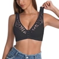 thumbnail image 1 of Women's Bra Soild Color Underwear Bra Everyday Underwear Moderate Support Wide Strap No Underwire Scalloped Senior Front Women's Seamless Bras, 1 of 7