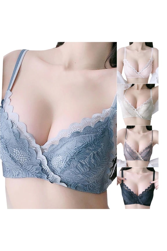 Women's Bra Super Push Up Bra Cleavage Enhancement Bra High Side Design Full Lace No Steel Ring Bra Super Bra Bra for Women Push up Woman Bras 36 C