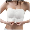 thumbnail image 1 of Women's Bra With Adjustable Straps Front-Close Push Up Lace Trim Comfortable Breathable Soft Underwear For Everyday Wear,White,XXXXXXL, 1 of 8