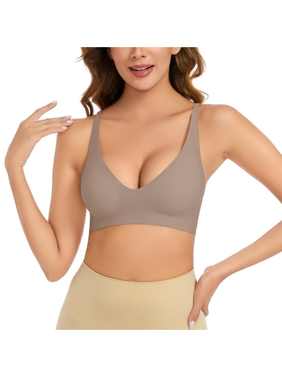 Women's Bra Without Underwire V Neck Comfort Soft Bra Push Up Seamless Bra Lightly Padded For A Feel Fit Bralette Women Bras Womens Running Bra Woman's Bras Womens Bras No Underwire Front Closure