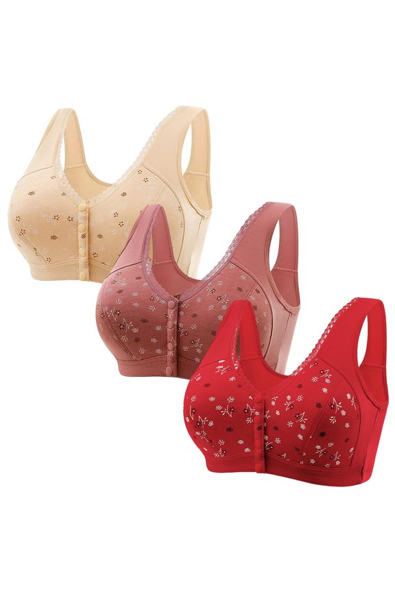 Women's Bra Women'S Back Smoothing Bra Set - 3Pc Lace, Women's Bra 3XL