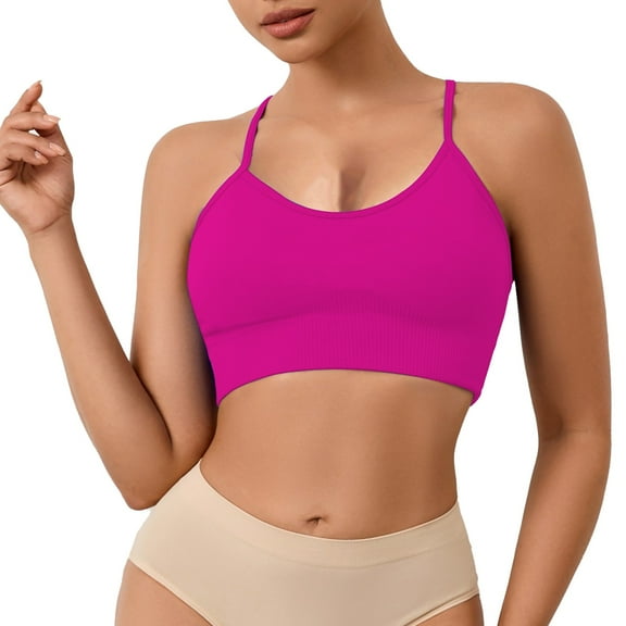 Women's Bra Women'S Belt Sports Bra Gathered With A Back Bra,Pink Women's Bra XS