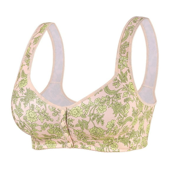 Women's Bra Women'S Fashionable And Casual Front Underwear For Elderly People Skin Friendly And Comfortable Bra,Beige Women's Bra XL