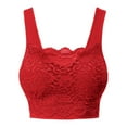 thumbnail image 1 of Women's Bra Women'S Seamless Lace Bra Top With Front Lace Cover Sports Bra,Red Women's Bra L, 1 of 4
