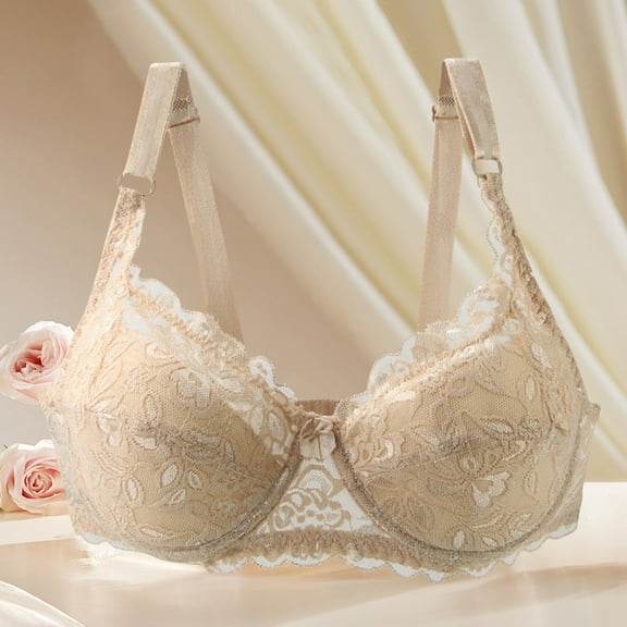 Women's Bra Women'S Sexy Demi Bra - Lace Underwire Half Cup,Yellow Women's Bra