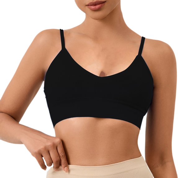 Women's Bra Women'S Solid Color Back Sports Bra Absorbing Gathering Sports Bra,Black Women's Bra S