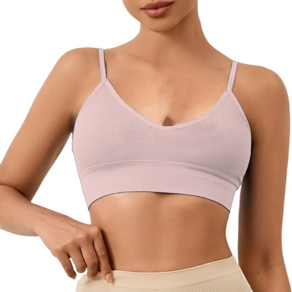 Women's Bra Women'S Solid Color Back Sports Bra Absorbing Gathering Sports Bra,Pink Women's Bra L
