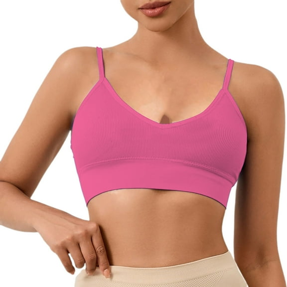 Women's Bra Women'S Solid Color Back Sports Bra Absorbing Gathering Sports Bra,Pink Women's Bra M