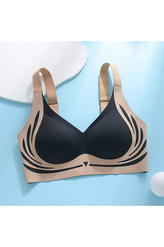 Women's Bra Women'S Super Gather Push Up Bra Wireless Soft Lift Comfortable Sports Bra,Black Women's Bra XXL