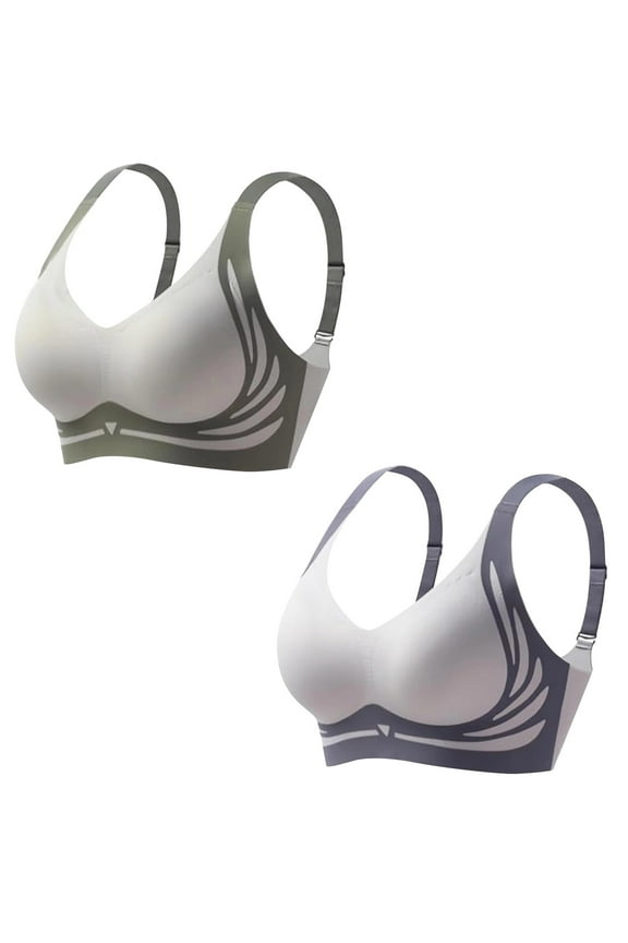 Women's Bra Women'S Super Gather Push Up Bra Wireless Soft Lift Comfortable Sports Bra,Orange Women's Bra XL