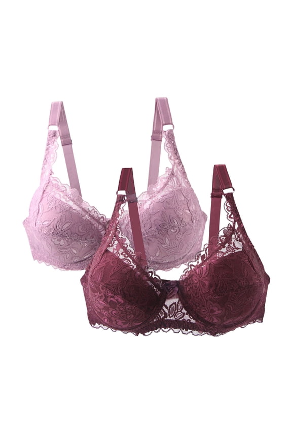 Women's Bra Women'S Supportive Underwire Bra - Plus Size Full Coverage Lace Bra, Women's Bra