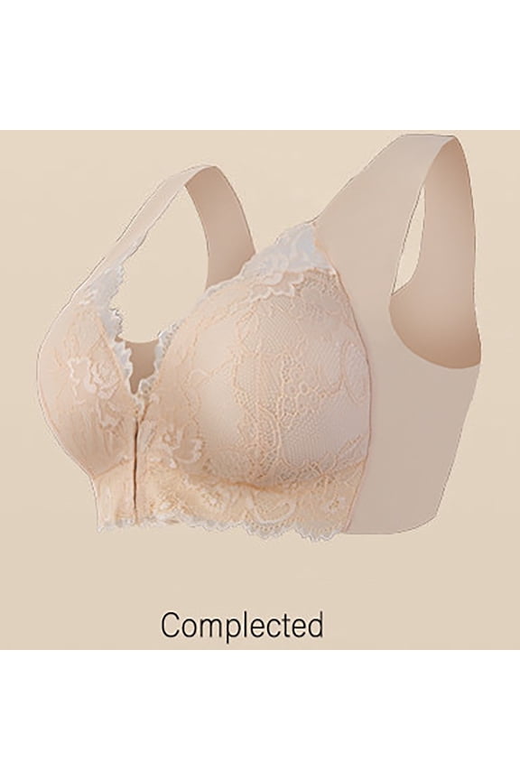 Women's Bra Women'S Yoga Bra - Plus Size Front Hook Wireless,Beige Women's Bra 5XL